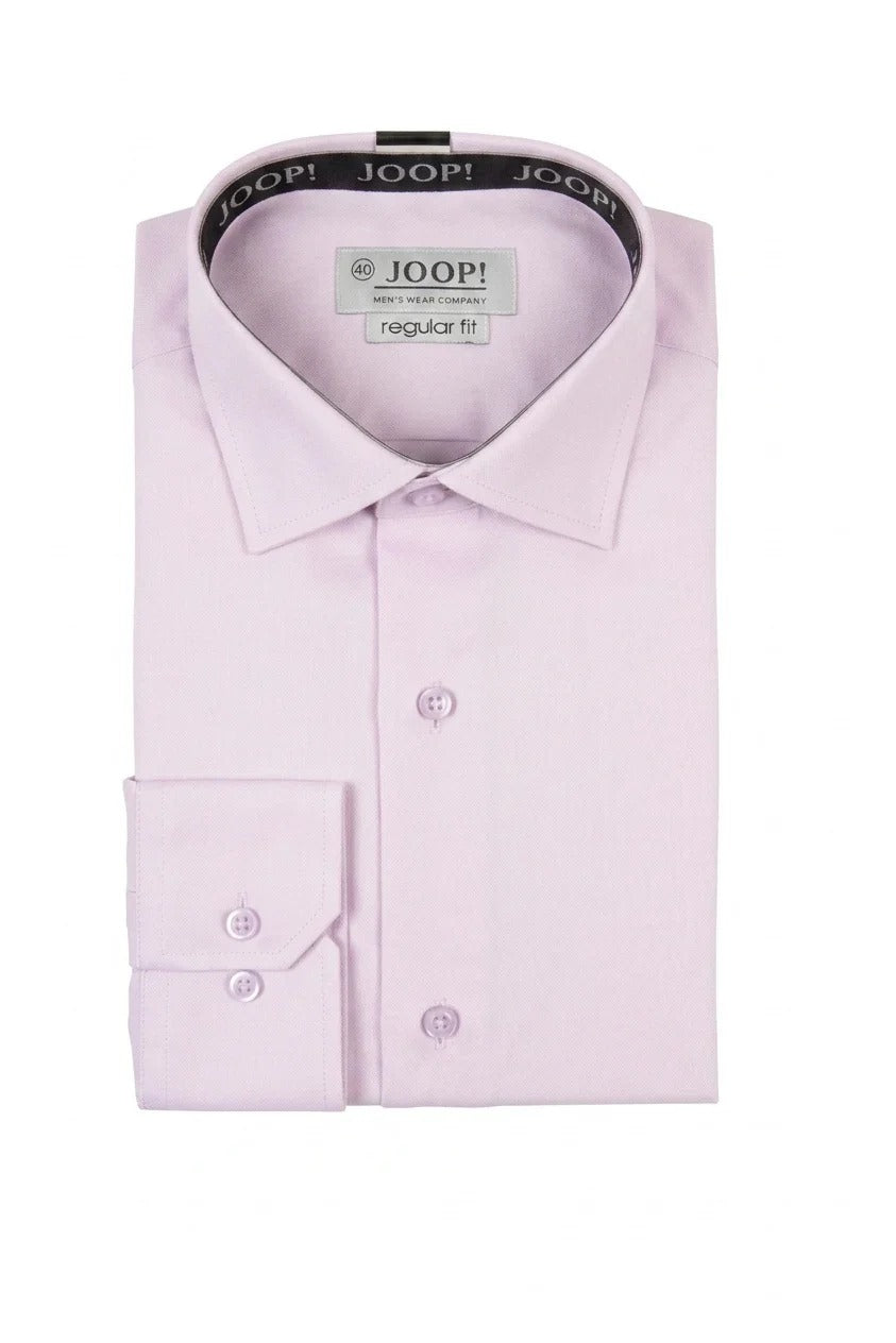 Camisa social masculina de manga comprida com botões - Rosa