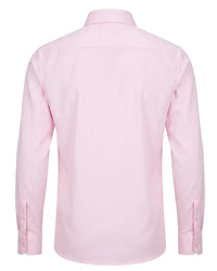 Camisa social masculina de manga comprida com botões - Rosa