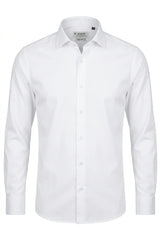 Camisa social masculina de manga comprida com botões - Branca