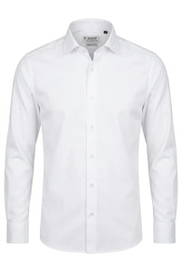 Camisa social masculina de manga comprida com botões - Branca