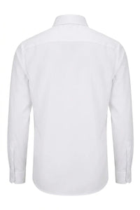 Camisa social masculina de manga comprida com botões - Branca