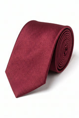 Gravata masculina slim de cor sólida bordô, 6 cm de largura.