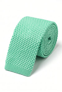 Gravata masculina de malha verde menta