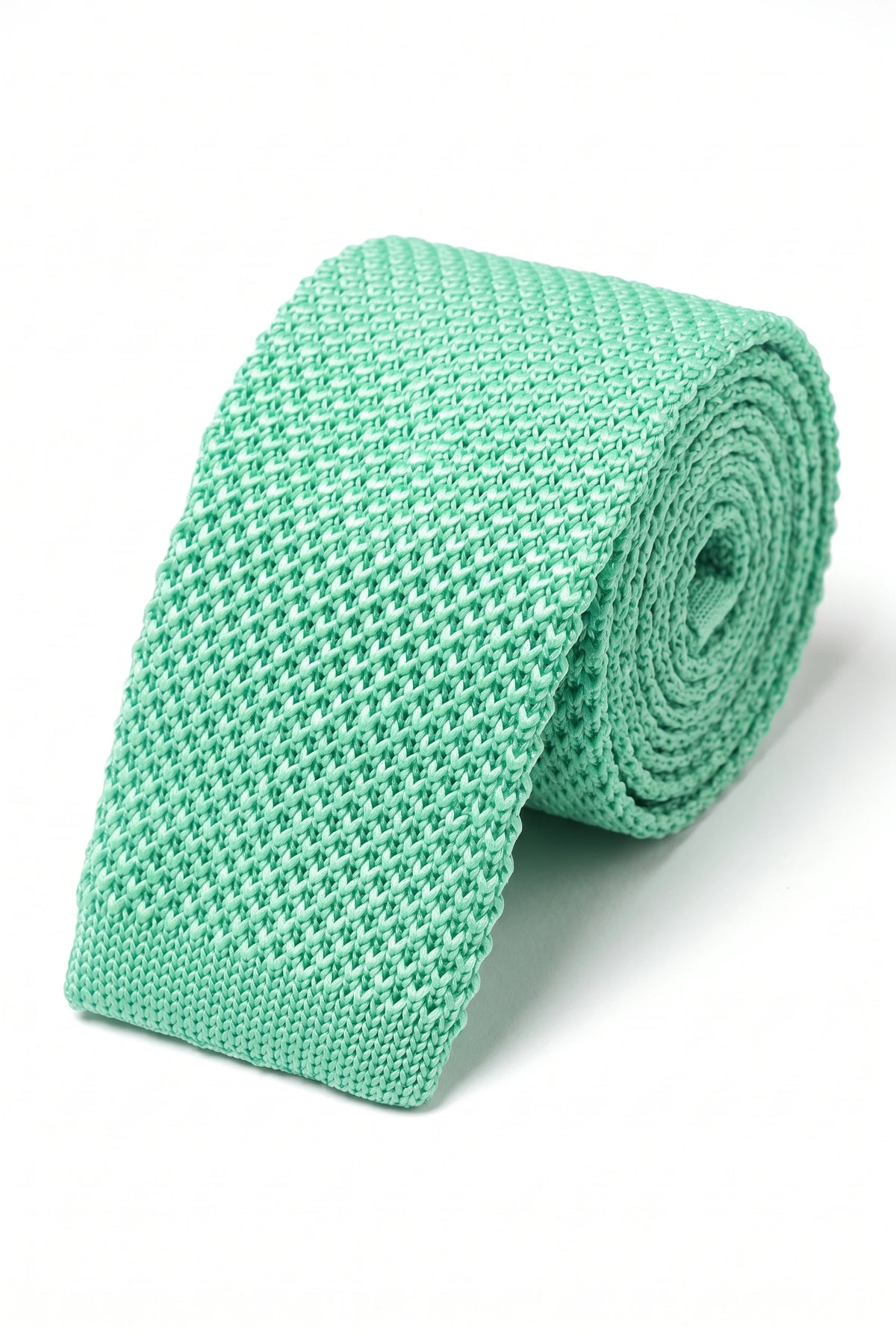 Gravata masculina de malha verde menta