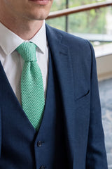 Gravata masculina de malha verde menta