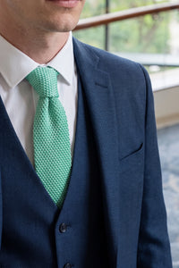 Gravata masculina de malha verde menta