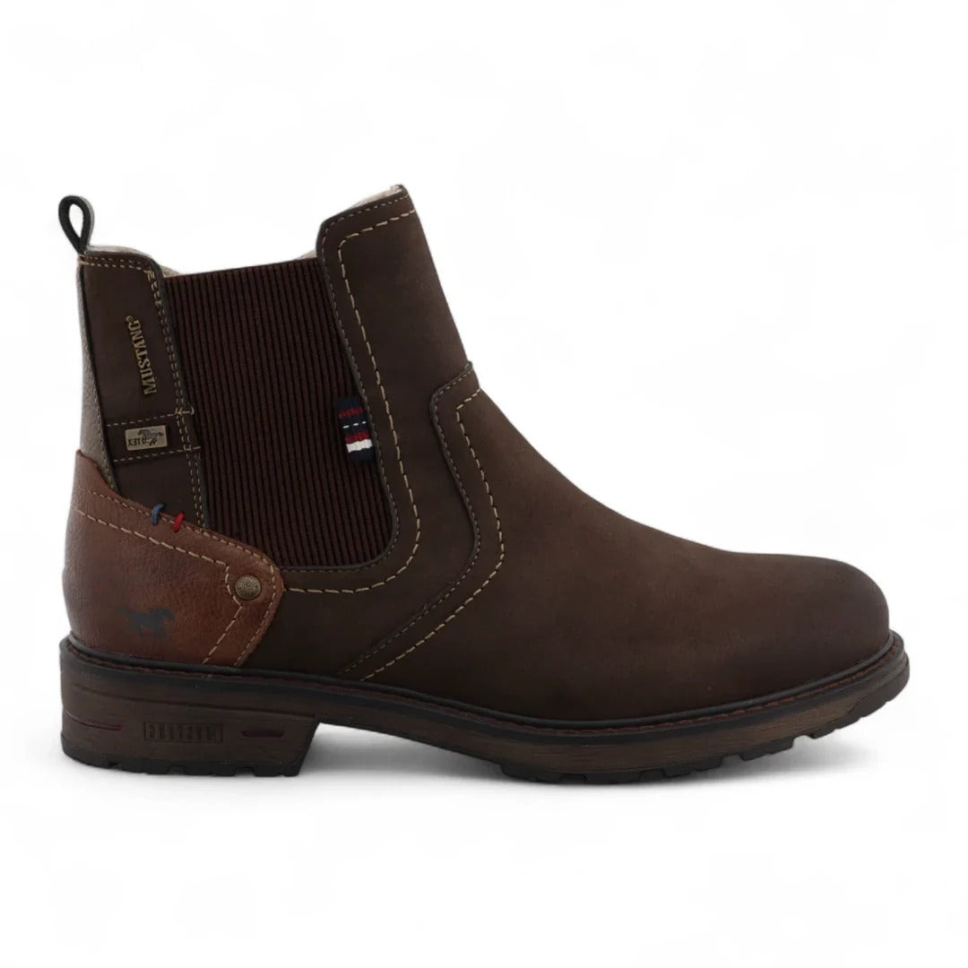 Botas Chelsea de cano curto masculinas, cor marrom Mokka, resistentes à água.