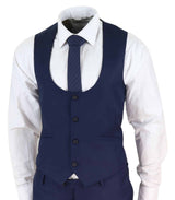 Terno de casamento masculino azul-marinho de 3 peças