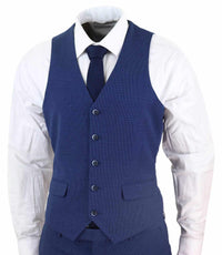 Terno de casamento masculino azul-marinho de 3 peças