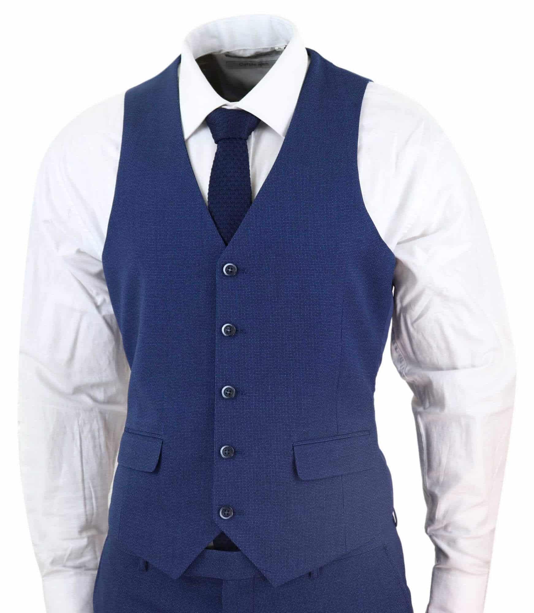 Terno de casamento masculino azul-marinho de 3 peças