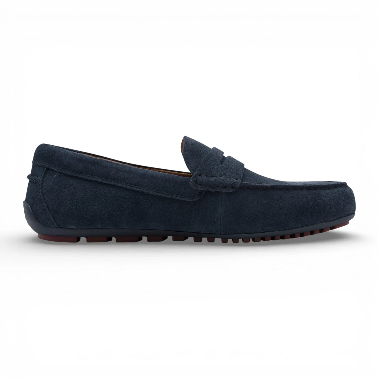 Mocassins masculinos em camurça azul marinho