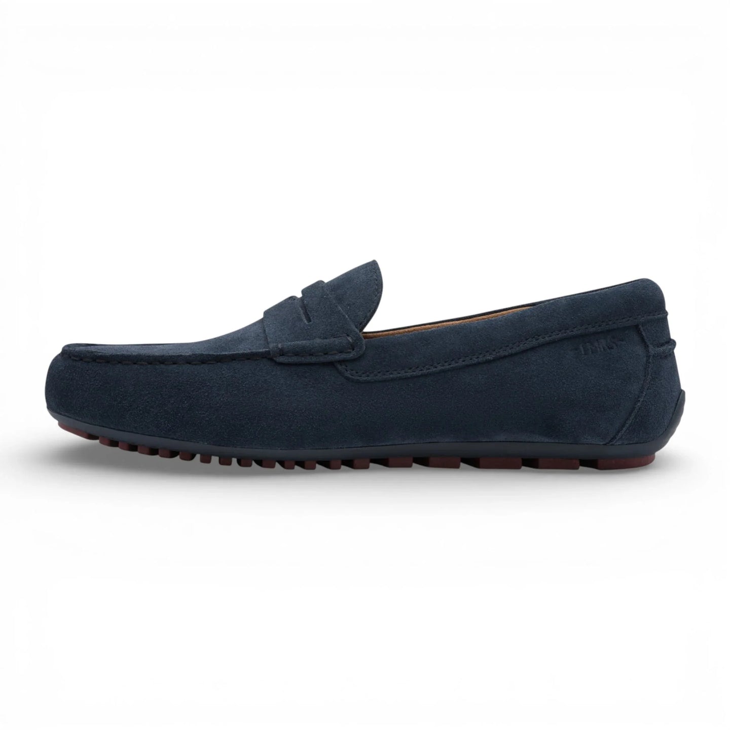 Mocassins masculinos em camurça azul marinho