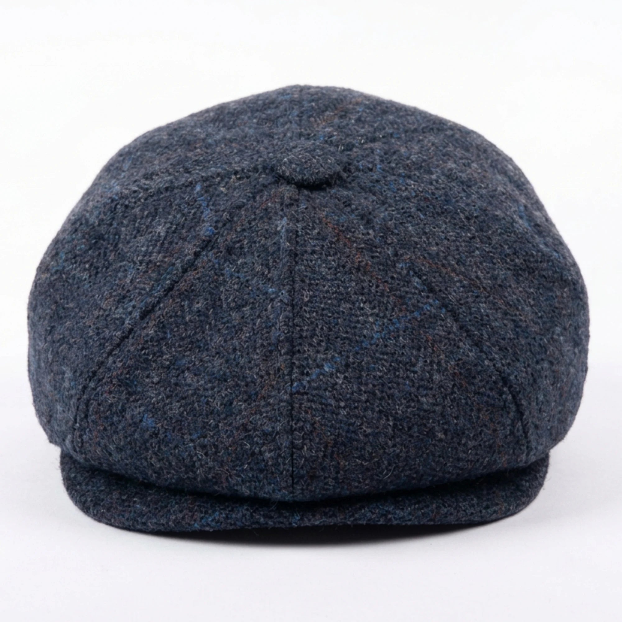 Boina masculina estilo jornaleiro em tweed azul marinho
