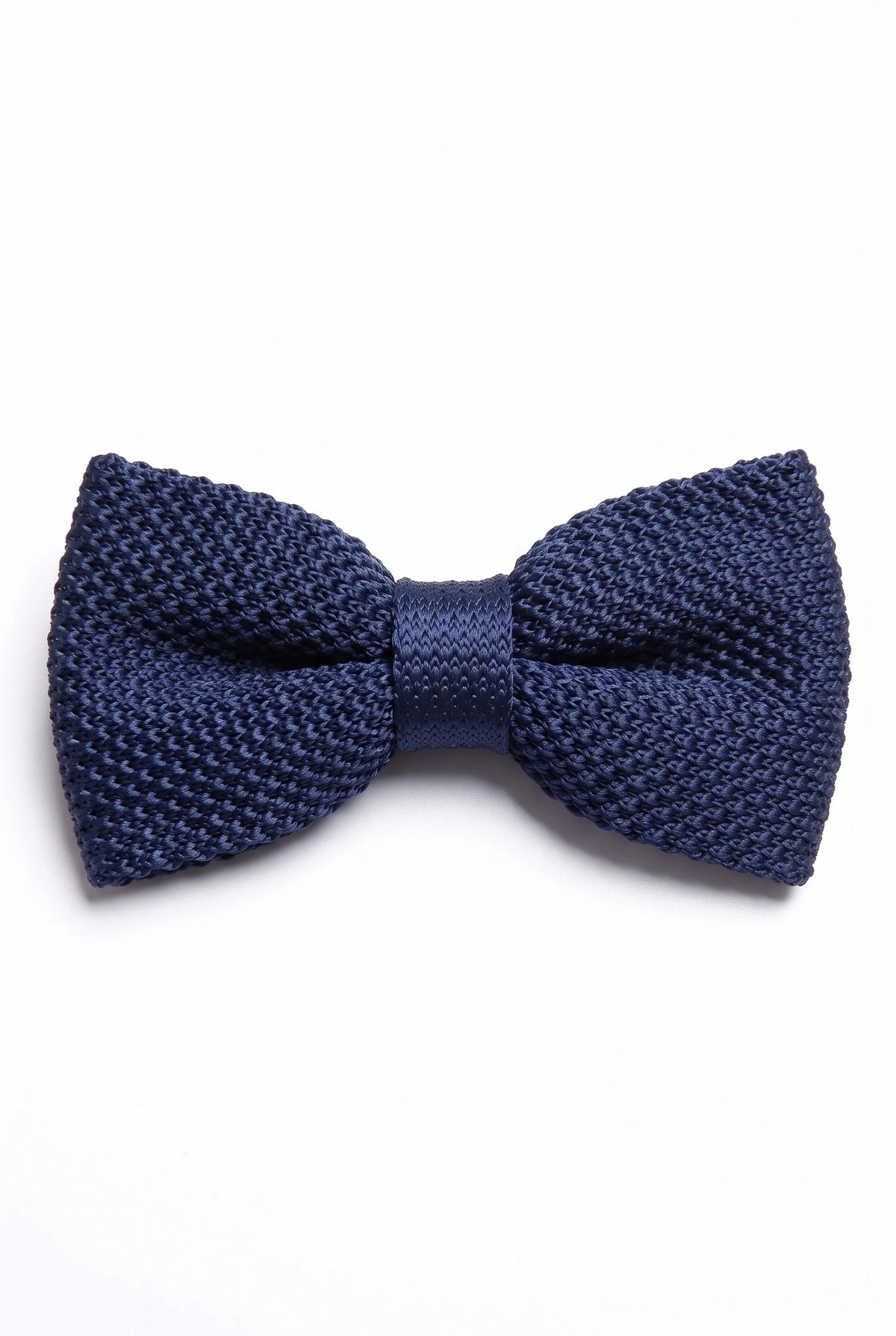 Gravata borboleta masculina azul-marinho de malha