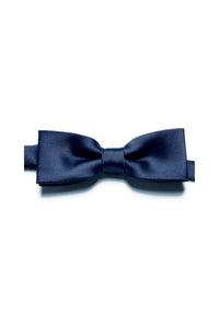 Gravata borboleta masculina de cetim azul-marinho