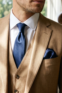 Conjunto de gravata azul marinho masculina