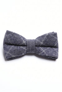 Gravata borboleta masculina em tweed azul-marinho