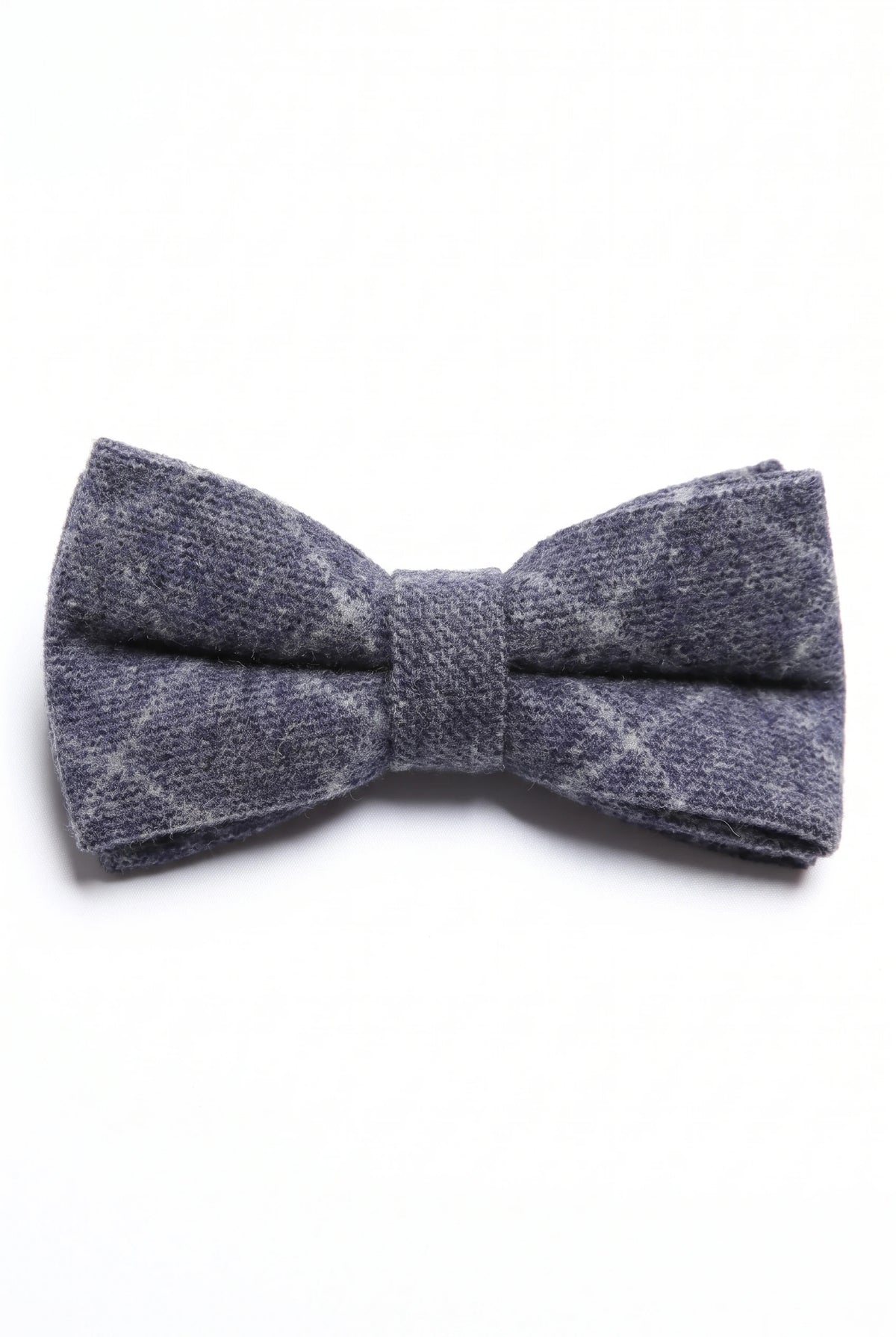 Gravata borboleta masculina em tweed azul-marinho