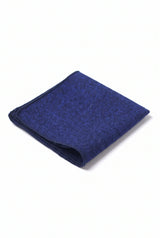 Lenço de bolso masculino em tweed azul-marinho com mistura de lã.
