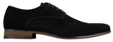Sapatos masculinos casuais elegantes em camurça nobuck, nas cores azul marinho, marrom e preto.
