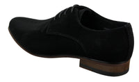 Sapatos masculinos casuais elegantes em camurça nobuck, nas cores azul marinho, marrom e preto.