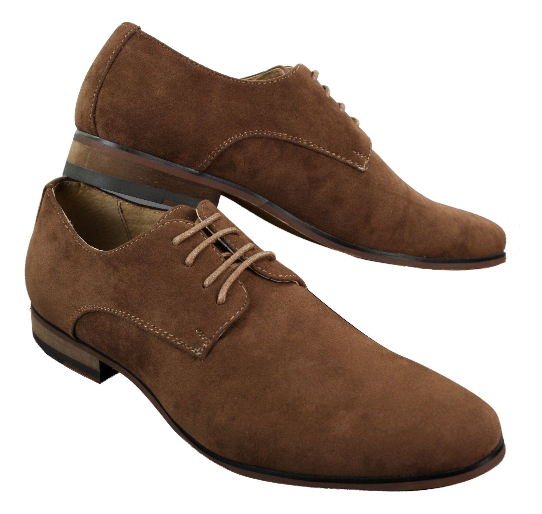 Sapatos masculinos casuais elegantes em camurça nobuck, nas cores azul marinho, marrom e preto.
