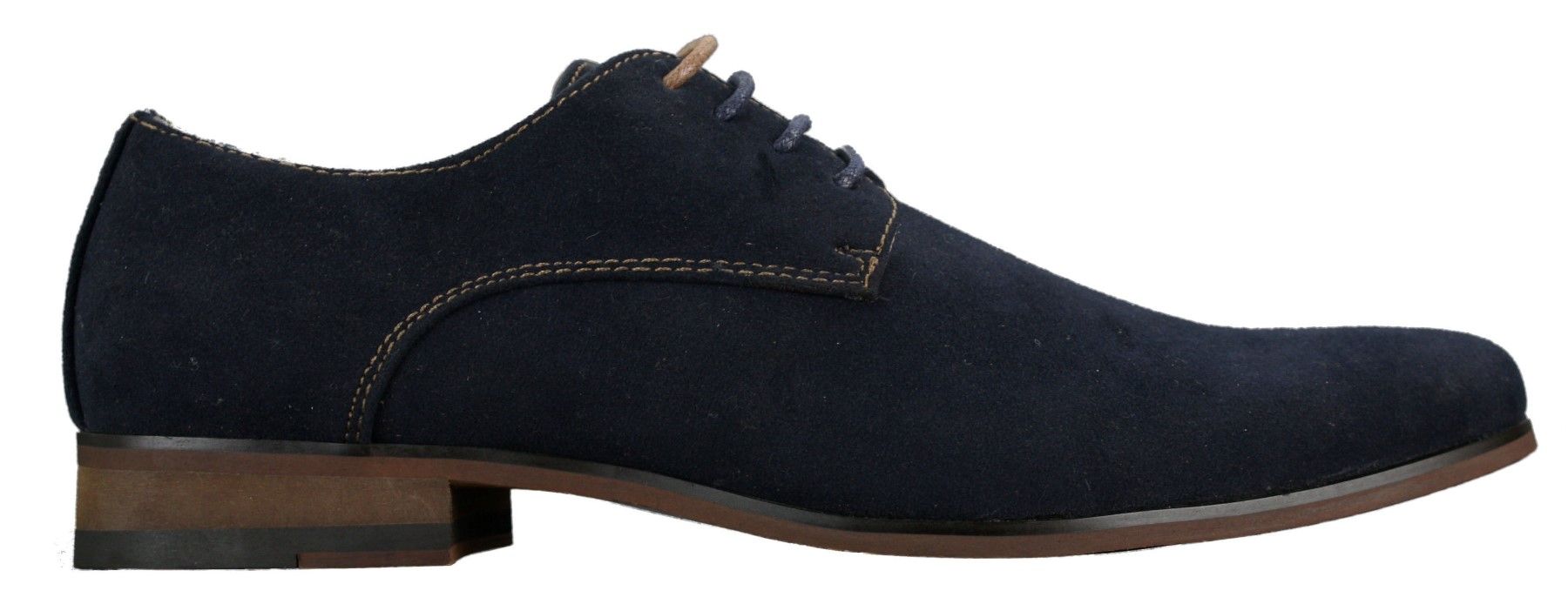 Sapatos masculinos casuais elegantes em camurça nobuck, nas cores azul marinho, marrom e preto.