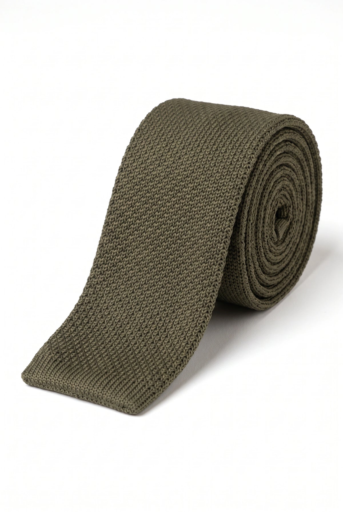 Gravata masculina de malha verde-oliva