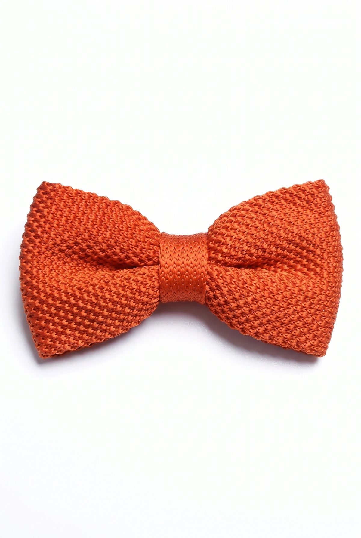 Gravata borboleta masculina laranja de tricô