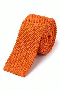 Gravata masculina laranja de poliéster tricotado