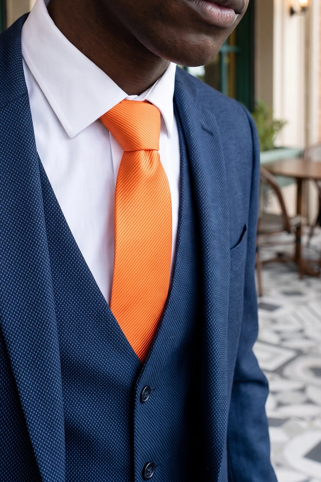 Gravata Slim Masculina Laranja Vermelha