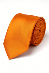 Conjunto de gravata laranja masculina