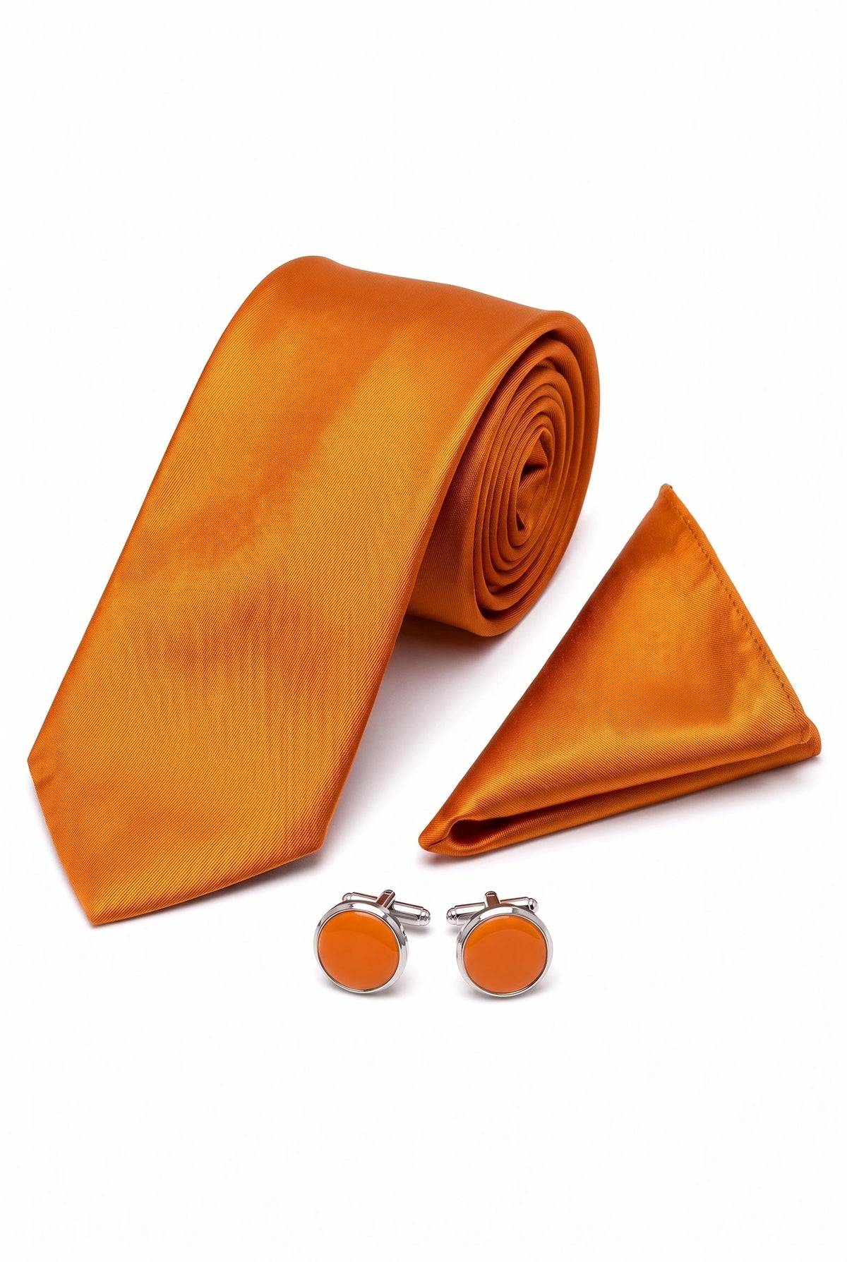 Conjunto de gravata laranja masculina