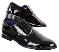 Sapatos sociais masculinos de verniz brilhante