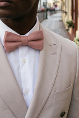 Gravata borboleta dupla rosa masculina