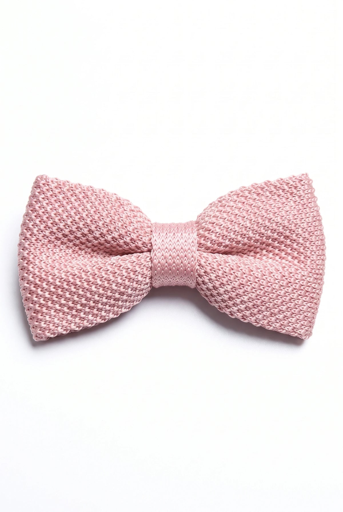 Gravata borboleta masculina rosa de tricô