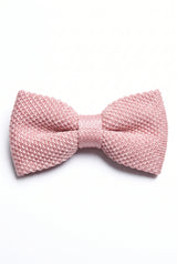 Gravata borboleta masculina rosa de tricô