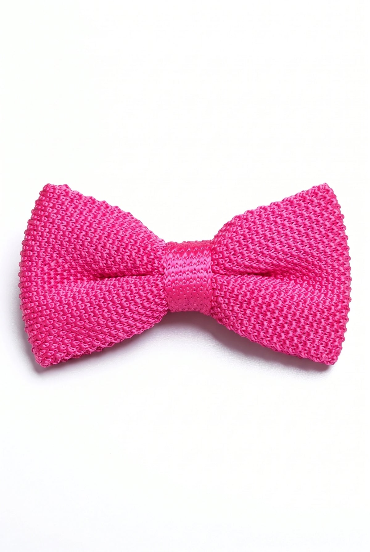 Gravata borboleta masculina rosa de tricô