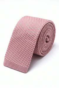 Gravata masculina rosa de tricô