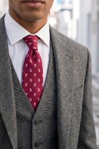 Gravata masculina rosa estampada