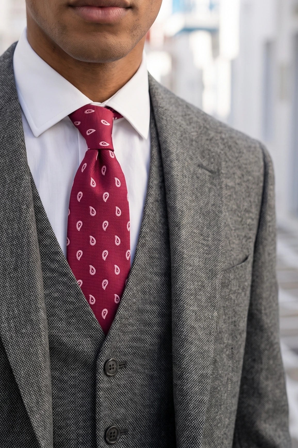 Gravata masculina rosa estampada