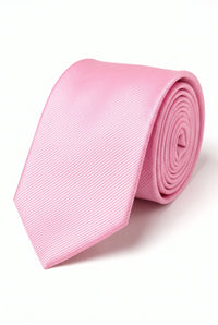 Gravata masculina rosa slim de 6 cm de cor sólida