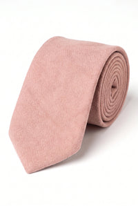 Gravata masculina rosa com acabamento em camurça
