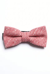 Gravata borboleta masculina rosa de tweed
