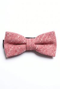 Gravata borboleta masculina rosa de tweed