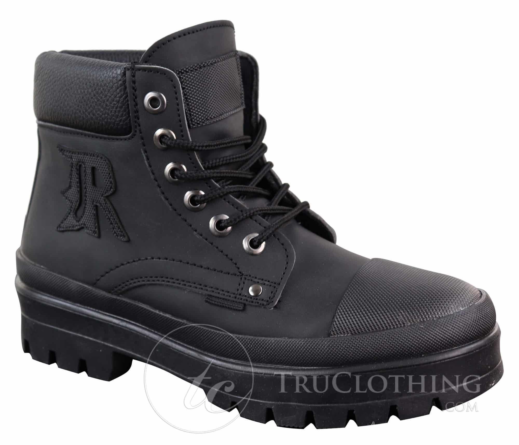 Botas de cano curto masculinas em couro PU