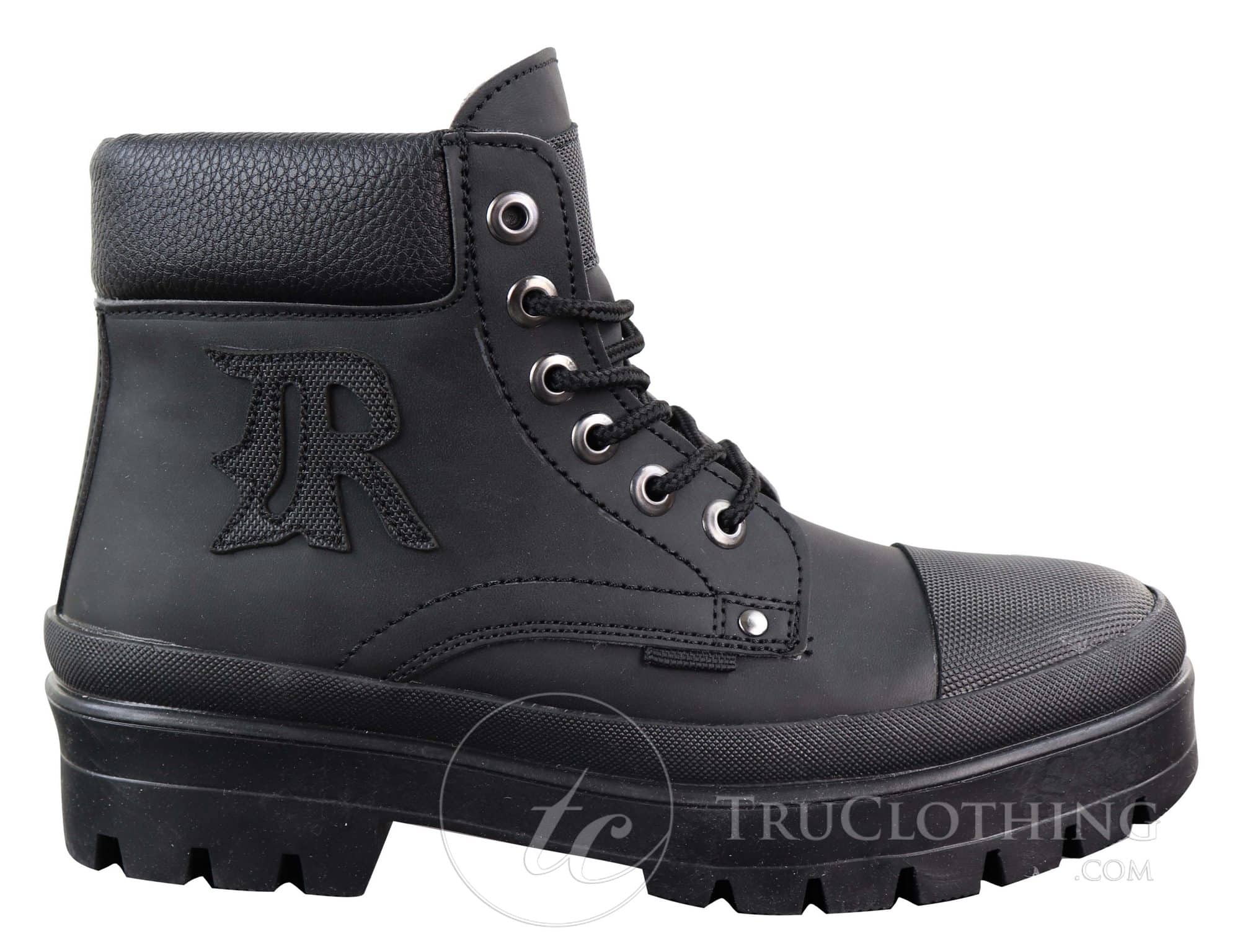 Botas de cano curto masculinas em couro PU