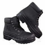 Botas de cano curto masculinas em couro PU