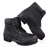 Botas de cano curto masculinas em couro PU