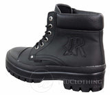 Botas de cano curto masculinas em couro PU